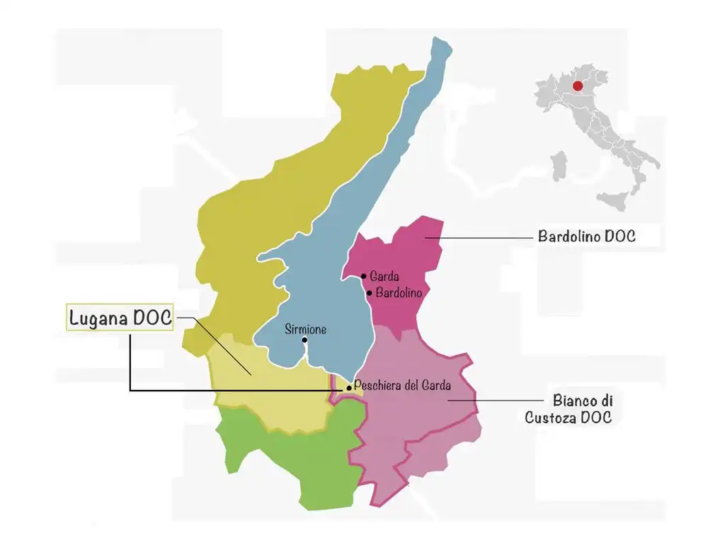 lugana doc production area, doc italian white wines, famous italian wines