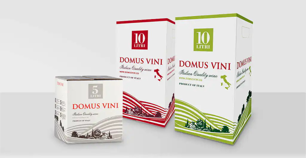 range of bag in box wine by domus vini